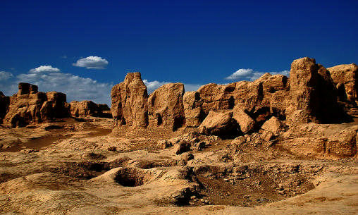 Die Ruinenstadt Jiaohe bei Turfan